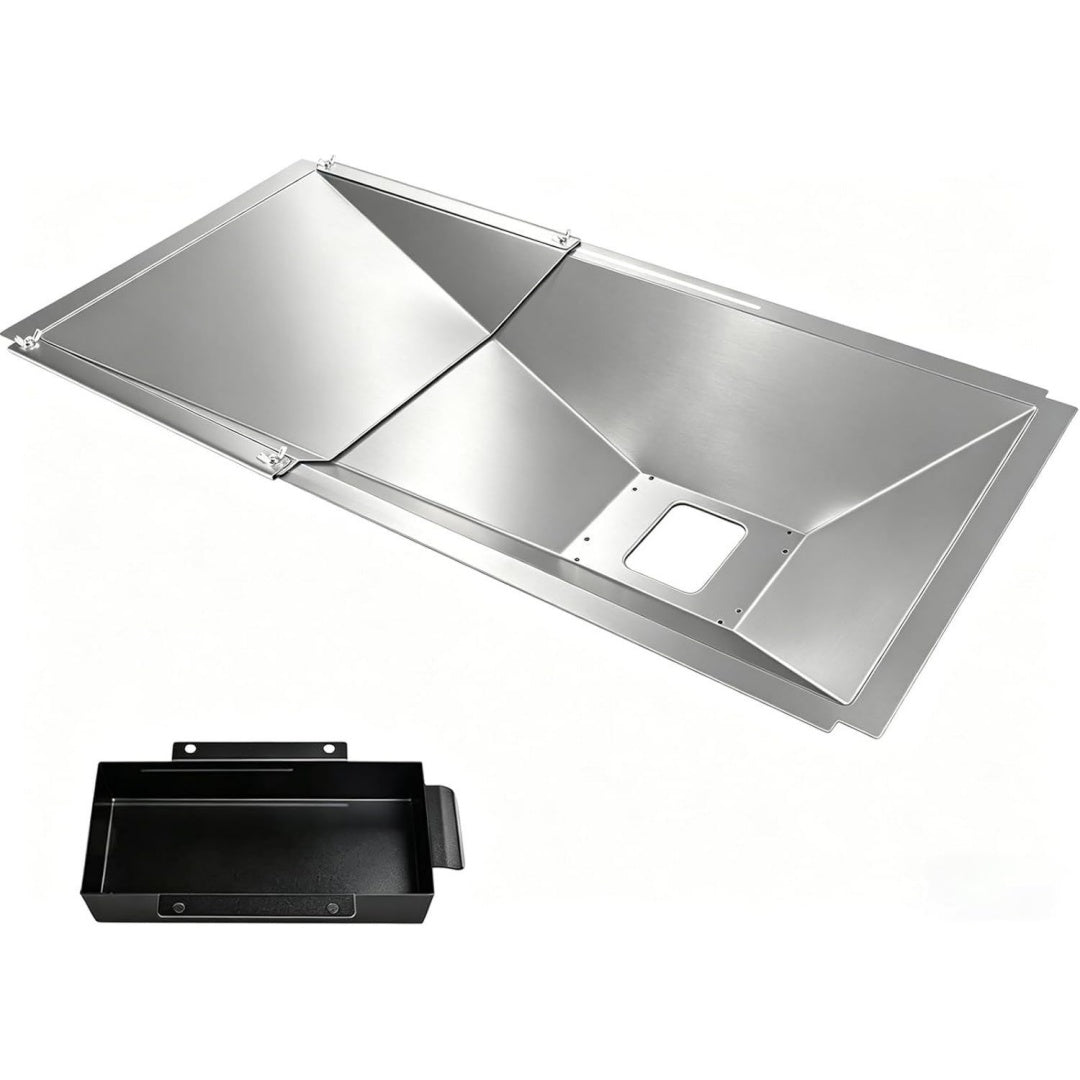 gftime universal fettwanne mit auffangwanne 60cm bis 80cm verstellbar tropfpfanne fuer 345 brenner gasgrill von charbroil dyna glo nexgrill kenmore uniflame und mehr fettauffangschale
