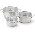 kitchenaid stainless steel sheet edelstahl-kochgeschirrset 3-teilig 16 cm20 cm24 cm kochtoepfe induktionsgeeignet backofengeeignet spuelmaschinenfest silber