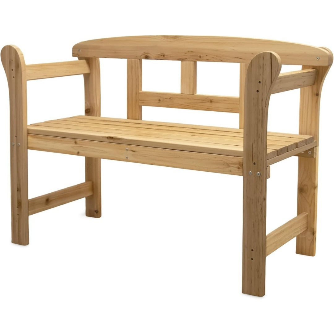 spetebo 2-sitzer holz gartenbank mit armlehnen belastbarkeit 180 kg - 118 x 78 cm - holz sitzbank fuer 2 personen - massivholz friesenbank parkbank holzbank moebel fuer balkon terrasse garten