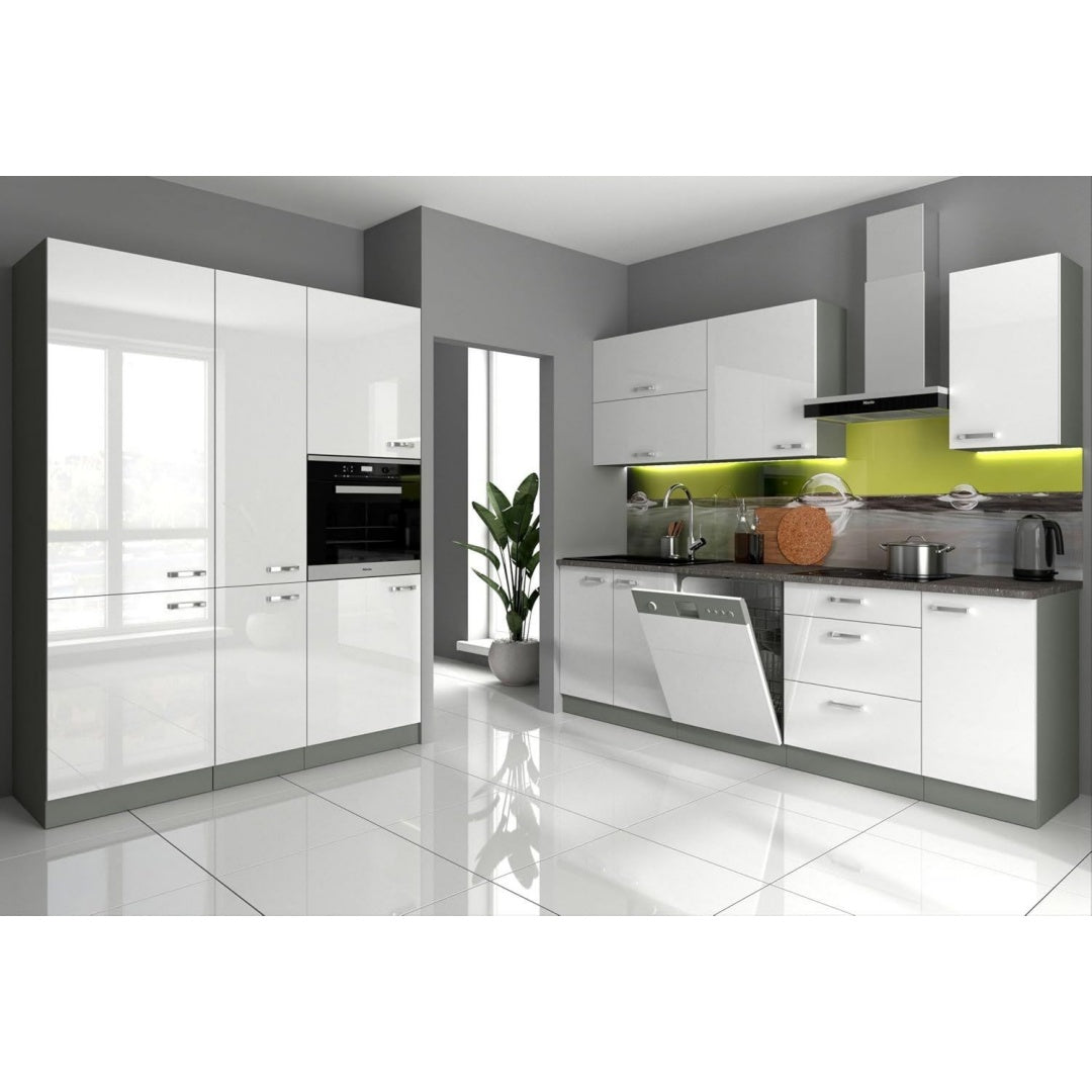 kueche bianca i 240 160 cm hochglanz weiss einbaukueche