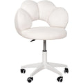eggree 360 drehbarer teddy-schminkstuhl 9 cm dickes sitzkissen cremeweiss mit rollen wolken-design hoehenverstellbar um 9 cm fuer schlafzimmer home office belastbar bis 150 kg