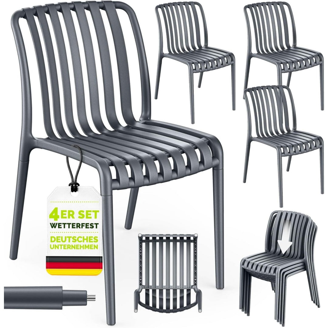 tillvex gartenstuehle 2er set stapelbar wetterfest ultraviolett-bestaendig bis 120kg outdoor stuehle kunststoff gartenstuehle balkonstuhl outdoor stapelbarer terrassenstuhl gartenmoebel balkon garten terrasse