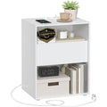 nachttisch mit ladestation schublade matt weiss let777w04 beistelltisch nachtschrank superschnelle montage schlafzimmer wolkenweiss kadin kollektion let777w04