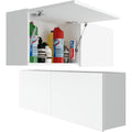 badezimmerschrank laura haengeschrank badezimmermoebel klappbarer badezimmer wandschrank teleskopoeffnung - mattweissmattweiss masse 39 x 120 x 23 cm