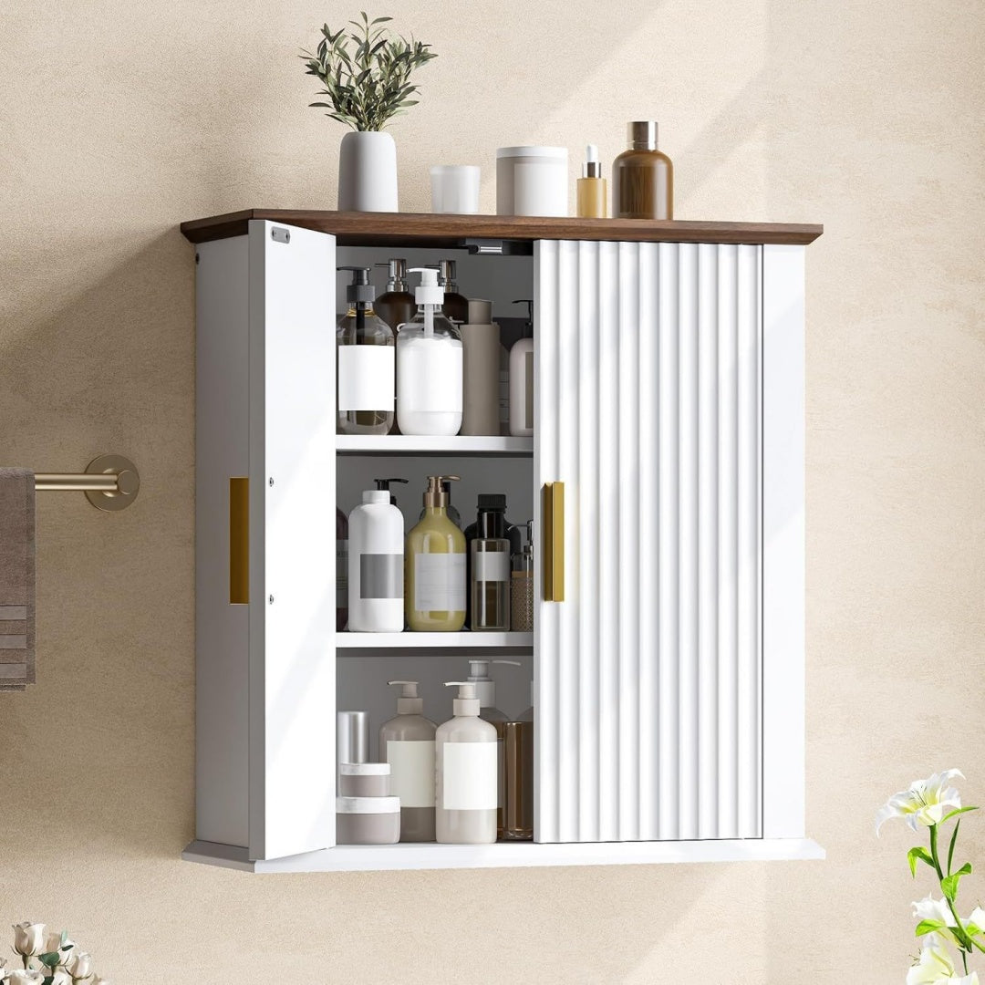 choezon wandmontierter badezimmerschrank badezimmer-wandapothekenschrank badezimmer-wandschrank ueber der toilette wandmontierter aufbewahrungsschrank weiss und walnuss