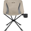 normani leichter camping klappstuhl angelstuhl - extra stabil mit getraenkehalter und kleinem packmass grau-beige onesize