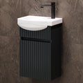 planetmoebel waschbecken mit unterschrank 40 cm keramikwaschbecken gaeste toilette waschtischunterschrank haengend anthrazit matt