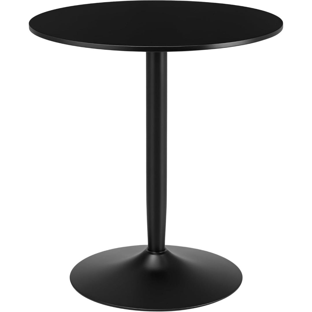 esstisch fuer 2 personen mit stahlbein 70 x 70 cm schwarz rutschfester fussauflage saeulentisch rund kuechentisch esszimmertisch moderner kaffeetisch fuer kueche esszimmer wohnzimmer